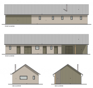 AKArchitects have tied in the design pallet of the wider site with the traditional look of a Devon Long Barn